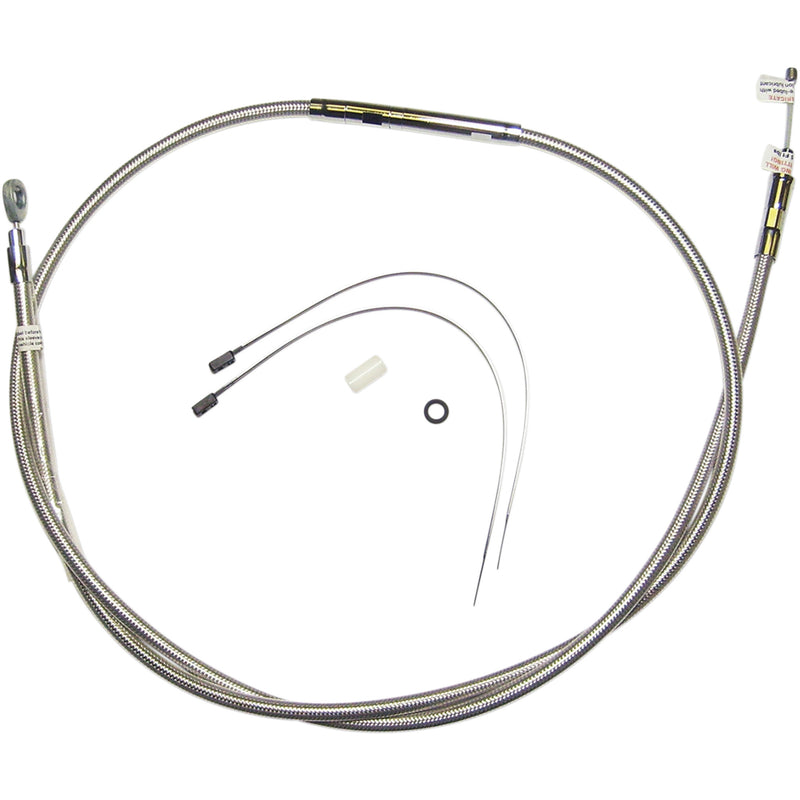 Magnum Shielding High-Efficiency Polished Stainless Clutch Cable /16" - 521210HE For Harley Motorcycles 1986-2006