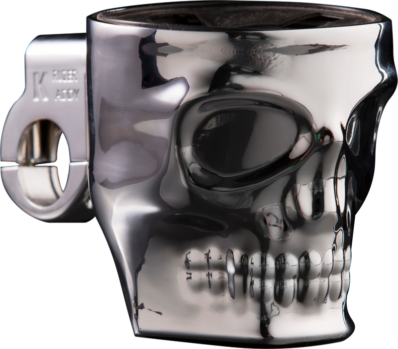 Kruzer Kaddy Skull Bar Mount Holder Chrome - 1075