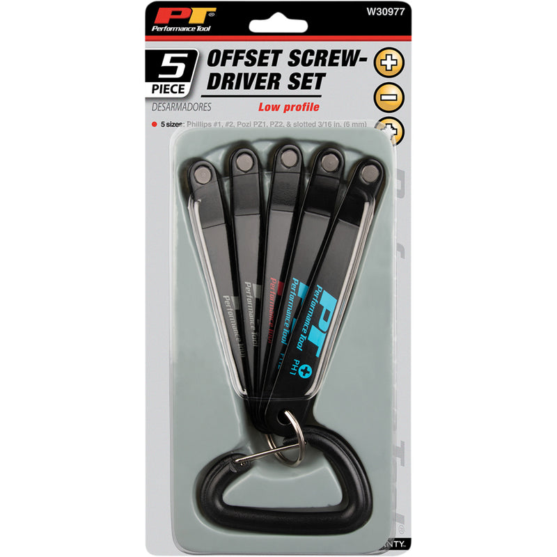 PERFORMANCE TOOL 3850-0524 W30977 Low Profile Screwdriver Set Screwdriver Set - Low Profile