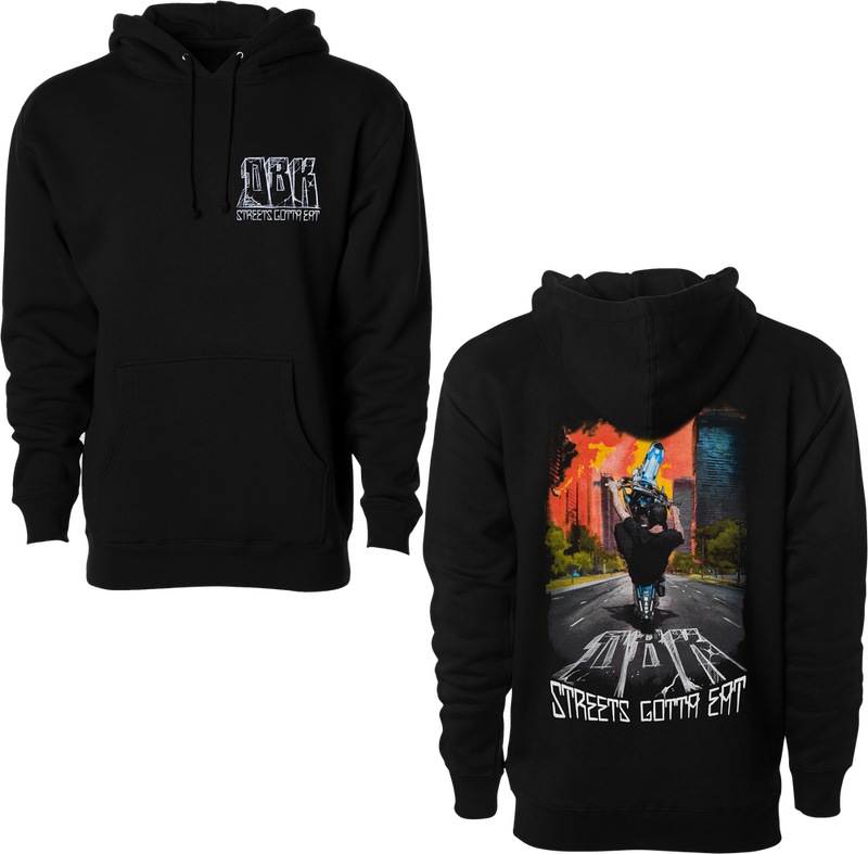 Dbk 325-00044L AH-STREETSEAT-L STREETS GOTTA EAT HOODIE BLACK LG
