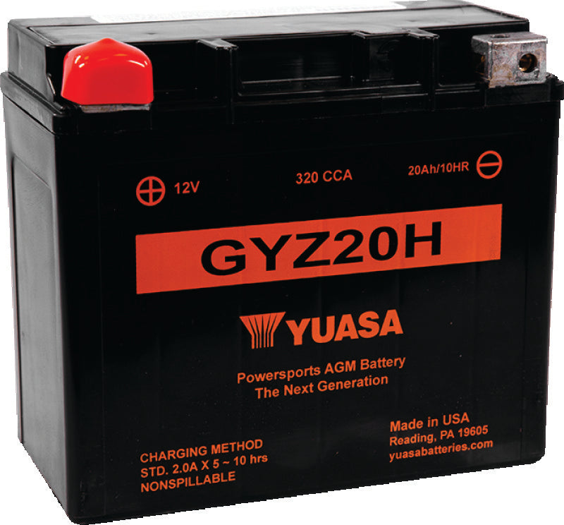 Yuasa Battery YUAM72RGH Yuasa GYZ20H High Performance Maintenance Free AGM 12-Volt Battery - Photo - Primary