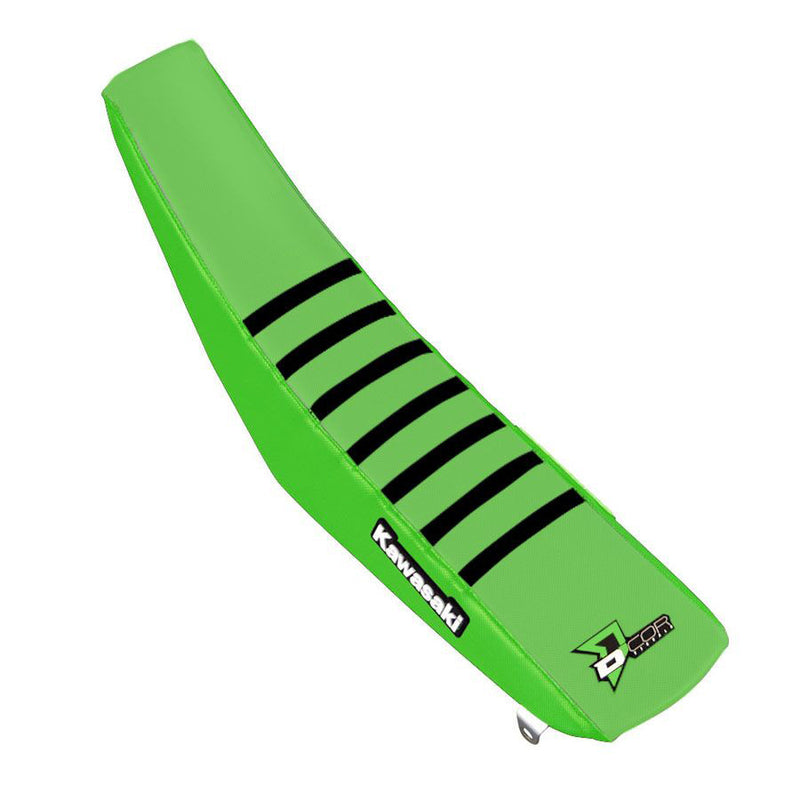 D'cor Visuals D-Cor Seat Cover Green Black Ribs KX450 - 30-20-476 Kawasaki KX 450 / KX 250 2019-2025