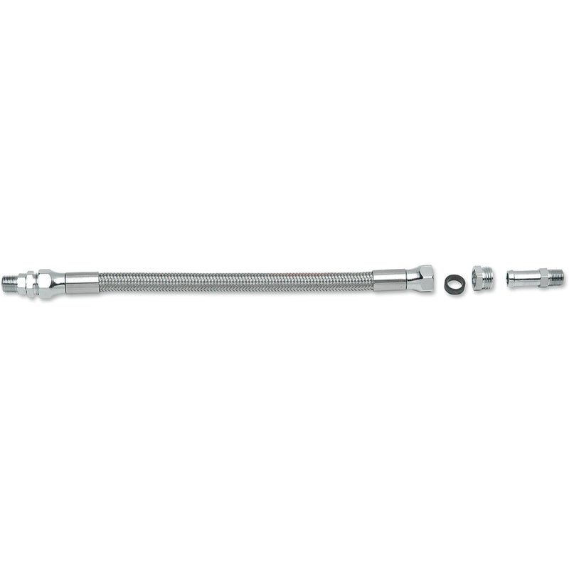 DRAG SPECIALTIES 0711-0047 Universal Stainless Steel Braided Oil Line Universal Oil Line - Stainless Steel - 12"