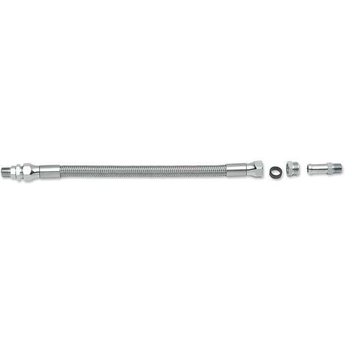 DRAG SPECIALTIES 0711-0047 Universal Stainless Steel Braided Oil Line Universal Oil Line - Stainless Steel - 12"