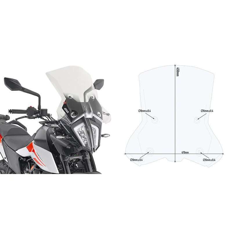 Givi Windshield Specific Clear - 7710DT KTM 390 Adventure 2020-2022