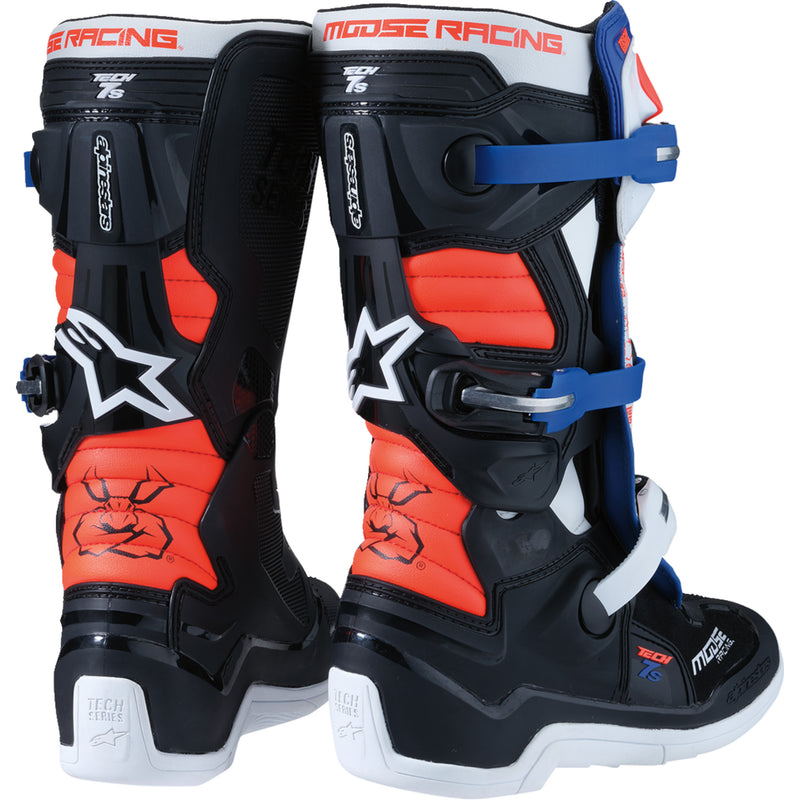 MOOSE OFFROAD Youth Tech 7S Boots Black/White/Red/Blue - US