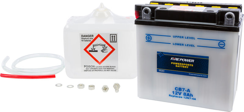 Fire Power Battery W Acid 12V Heavy Duty - CB7-A Suzuki 125E / GN125E 1991-1995