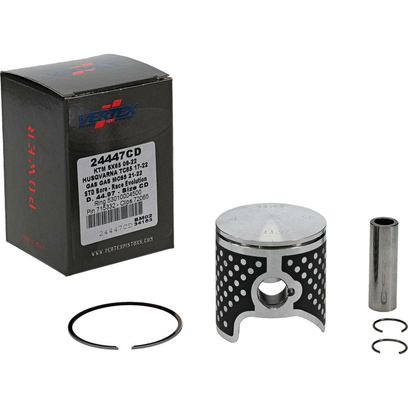 Vertex Piston Kit Cast Race Evolution 44.97/Standard KTM Husqvarna GAS - 24447CD For Husqvarna TC 65 2017-2024 | KTM SX 65 2009-2024
