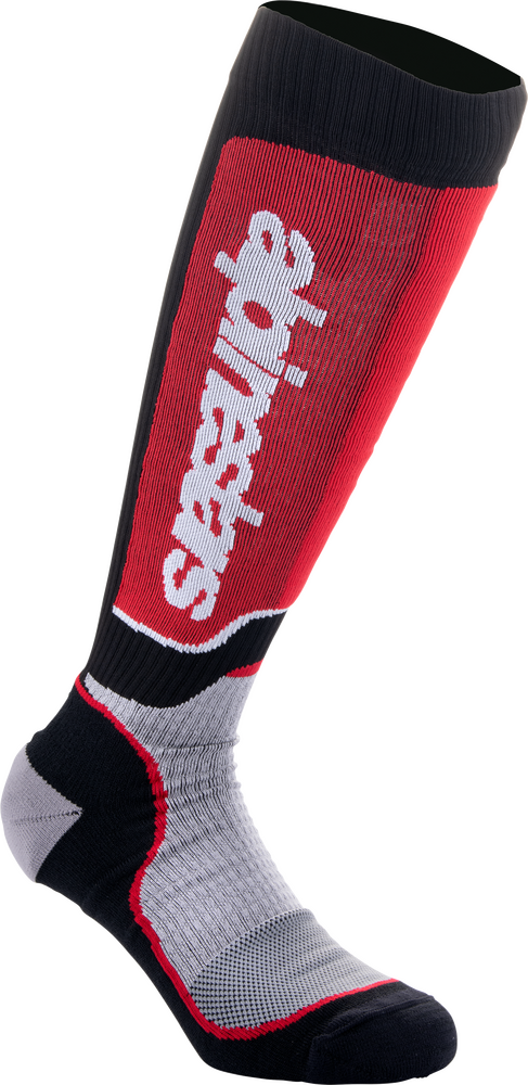 Alpinestars MX Plus Socks Black Grey RED LG - 4702324-1215-L