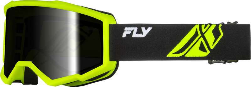 Fly Racing 37-51169 37-51674 FOCUS GOGGLE BLACK/HI-VIS W/DARK SMOKE HYDROPHOC LENS
