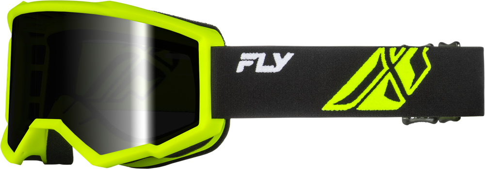 Fly Racing 37-51169 37-51674 FOCUS GOGGLE BLACK/HI-VIS W/DARK SMOKE HYDROPHOC LENS