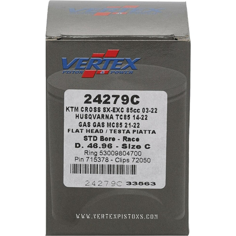 Vertex Piston Kit Cast Race 46.96/Standard GAS - 24279C For KTM SX 85 2009-2024 | Husqvarna 17/14 2014-2024