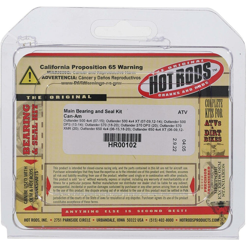 Hot Rods Main Bearing AND Seal Kit CAN - HR00102 For Can-Am Outlander / Renegade 2007-2020 | Bombardier Outlander 2006