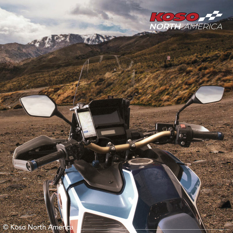 Koso North America 27-5972 QR005000 ARMOR CHARGER PHONE MOUNT W/VISOR BLACK