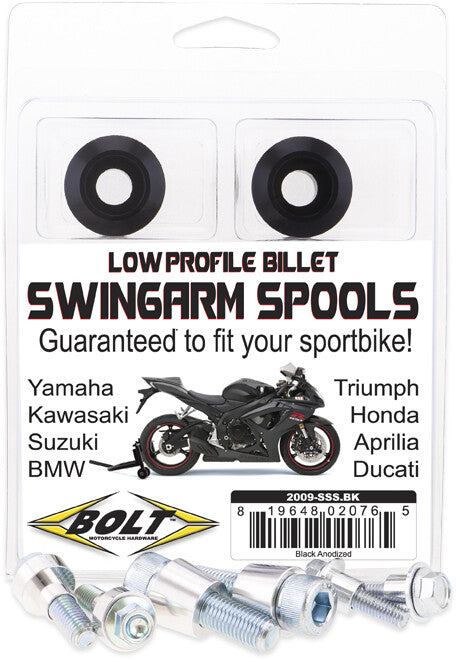 Bolt 020-00151 2009-SSS.BK SWINGARM SPOOLS BLACK