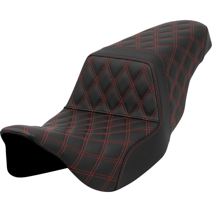 SADDLEMEN 0801-1586 A808-07B-175RED Lattice Stitch Step-Up Seat - FLH/FLT '08-'23