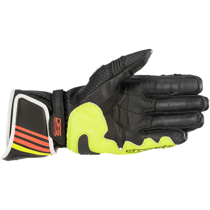 ALPINESTARS GP Plus R v2 Gloves Metallic - Gray/Black/Fluo Yellow/Fluo Red