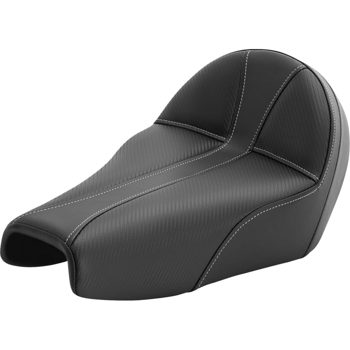 SADDLEMEN 0804-0789 807-11B-0042 Dominator Solo Seat - Black w/ Silver Stitching - XL '04-'22