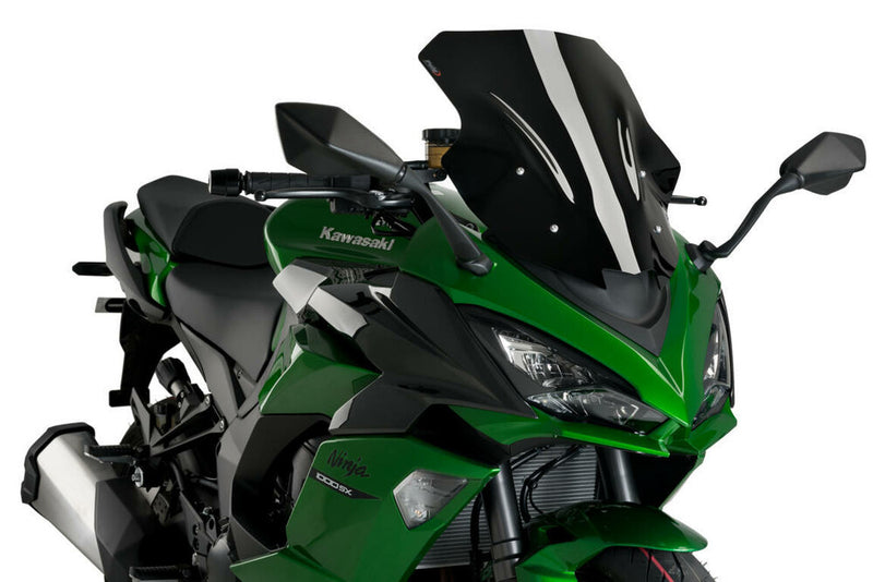 Puig Hi-Tech Parts Windscreen Racing Kawasaki Black - 20471N