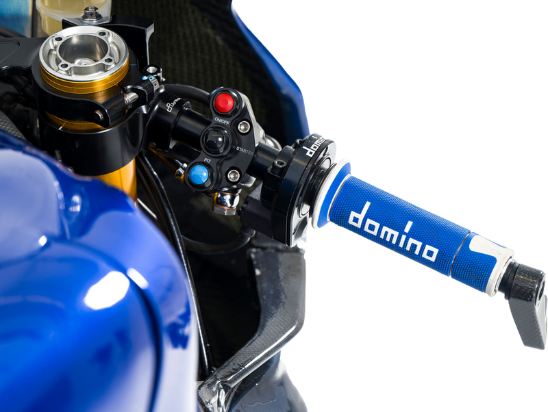 Domino Racing 58-2289 A45041C4648B7-0 A450 ROAD RACING GRIPS BLUE/WHITE PAIR