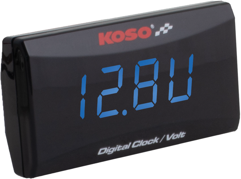 Koso North America 27-5924 BA024B50 SUPER SLIM CLOCK / VOLT METER BLUE DISPLAY