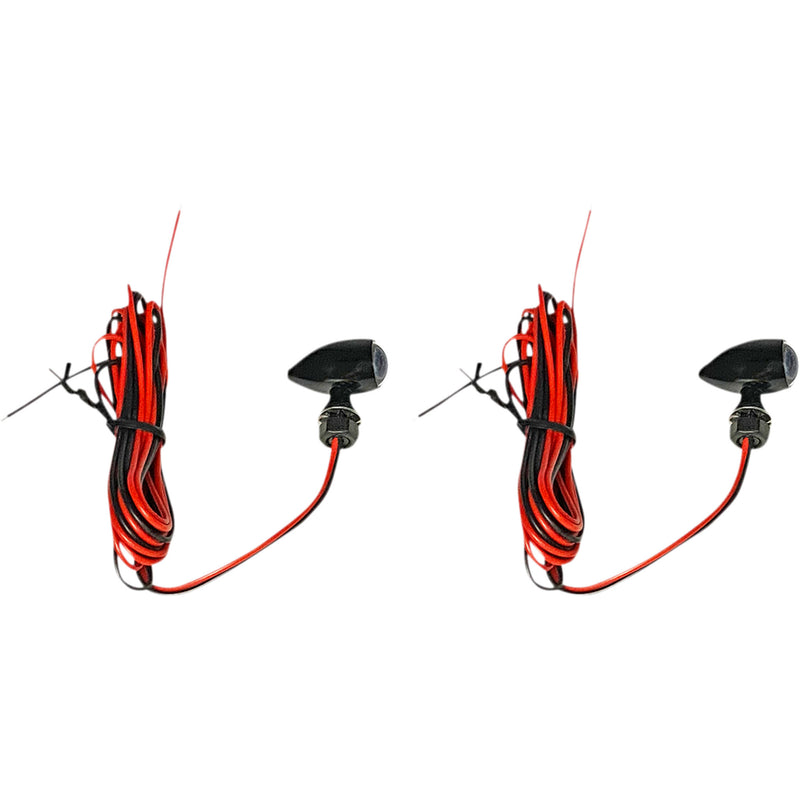 CUSTOM DYNAMICS 2040-2713 CD-MICRO-R-B Micro Bullet LED Turn Signals Micro Turn Signals - Red -Black