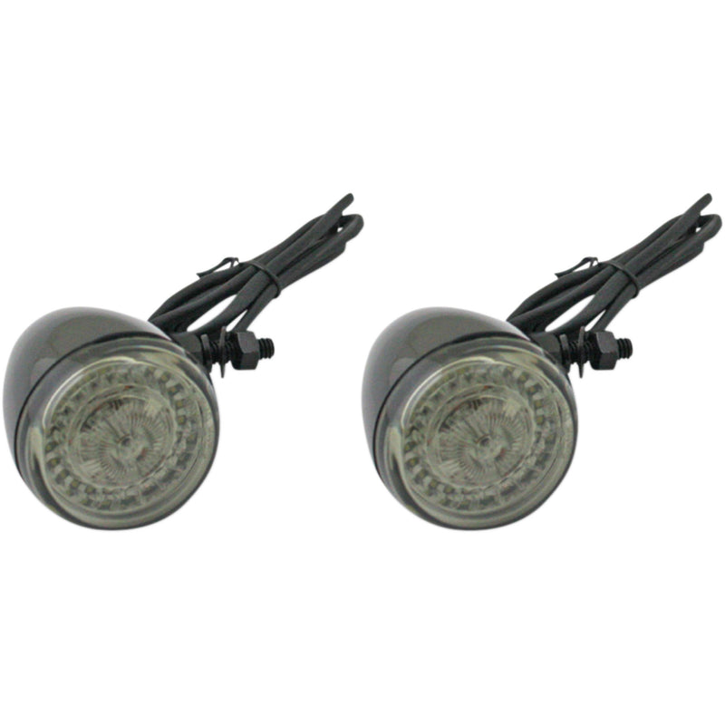 CUSTOM DYNAMICS 2020-1733 PB-UNV-FTS-AW-B ProBEAM® Universal LED Bullet Bezel Turn Signals ProBEAM® Universal Turn Signals - Gloss Black/Clear