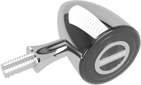 Highsider 58-2032 254-347 ROCKET BULLET LED TAIL/BRAKE AND TURN SIGNAL LIGHTS CHROME