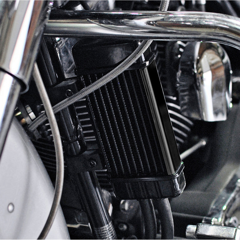 Jagg Oil Coolers Vertical Frame-Mount Oil Cooler Kit Oil Cooler Kit Vertical WideLine - 750-2000-0323 For Harley Motorcycles 1984-2017