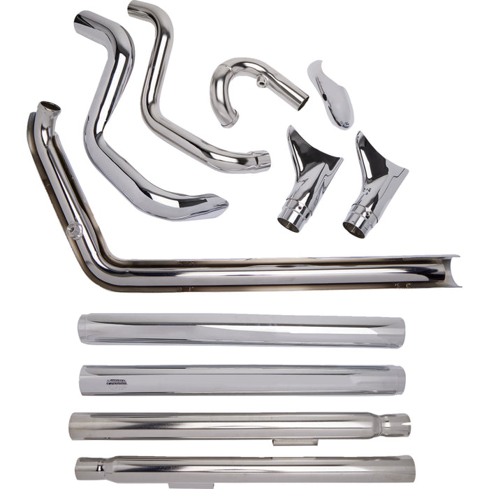 COBRA 1800-1752 6989 Bad Hombre Dual Exhaust System - True Dual Exhaust - Fishtail - '12-'17 Softail