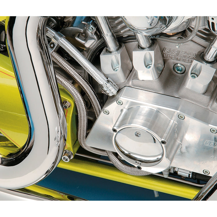 DRAG SPECIALTIES Stainless Steel Braided Hose Oil/Fuel - x