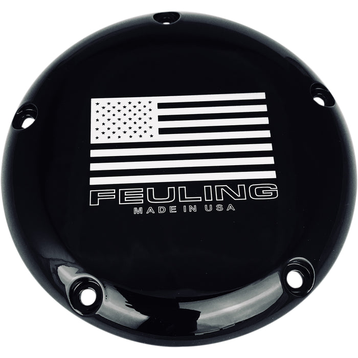 FEULING OIL PUMP CORP. 1107-0614 9154 Derby Cover - American Derby Cover - Black - Twin Cam