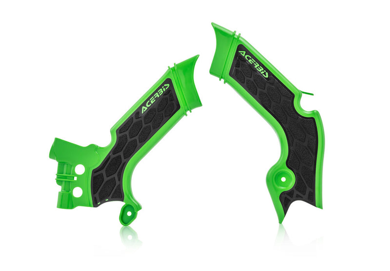 Acerbis X-Grip Frame Guard Kawasaki Green Black - 2742601089 Kawasaki Dirt Bikes 2019-2024