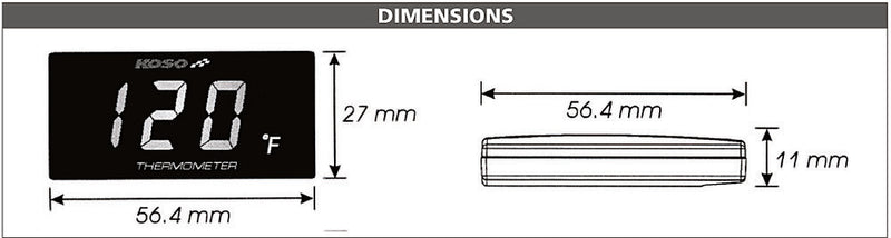 Koso North America 27-5747 BA024B11 SUPER SLIM TEMPERATURE GAUGE BLUE DISPLAY