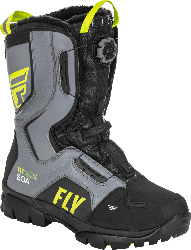 Fly Racing 361-96706 361-96706 MARKER BOA BOOT BLACK/GREY/HI-VIS SZ 06