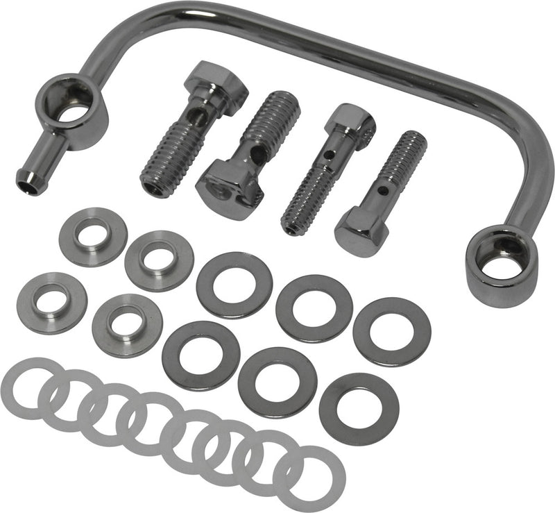 Harddrive Breather Tube W Bolts Chrome Bigtwin NON-TBW - 38-150 For Harley Motorcycles 1993-2017