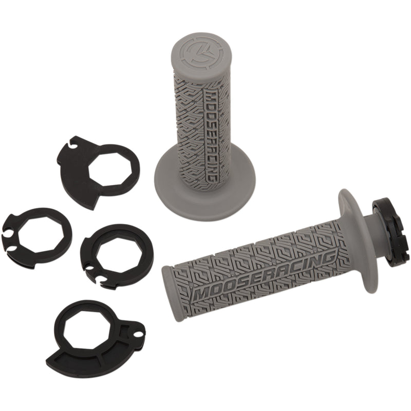 MOOSE OFFROAD 0630-2540 B36MRG-S 36 Series Clamp-On Grips Grips - Lock-On - Gray/Silver