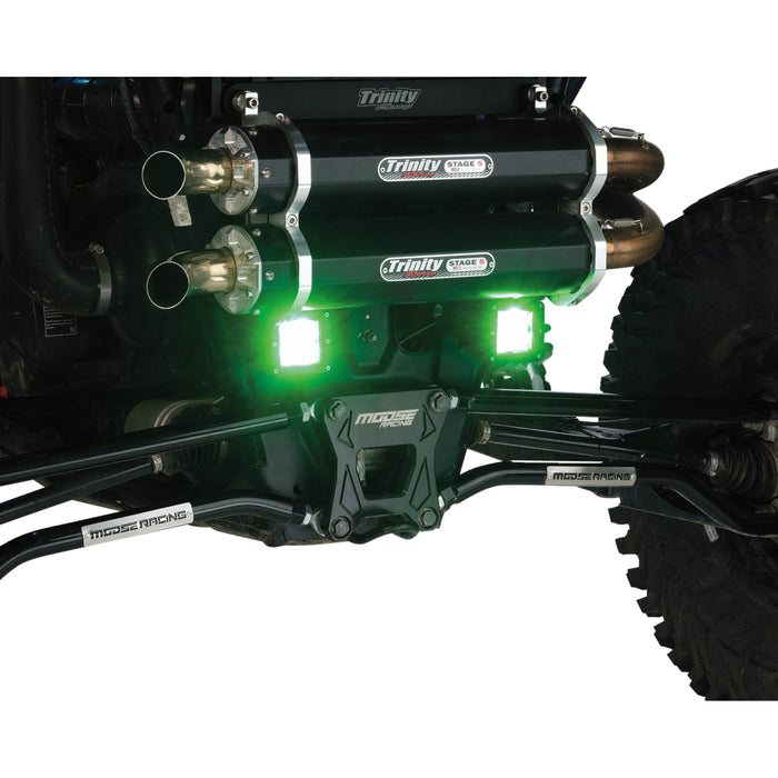 MOOSE OFFROAD 2001-2684 MSE-LPKITG Green Series LED Lights Light Bar - LED - Green - Square - 3" - Pair