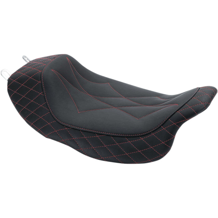 MUSTANG 0801-1185 75130AB Revere Journey Solo Seat - Diamond - Red Stitched