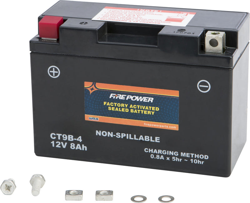 Fire Power 49-2130 CT9B-4 BATTERY CT9B-4 CT9B SEALED FACTORY ACTIVATED