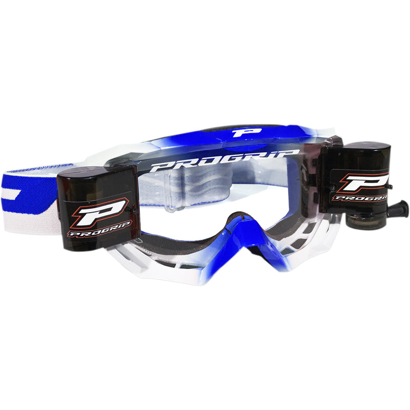PRO GRIP 2601-2621 PZ3200ROBLU 3200 Venom Roll-Off Mounted MX Goggle Venom Roll-Off Goggle - Blue - Clear
