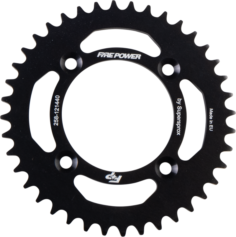 Fire Power Rear Sprocket Aluminum 40T Black - FPA-1214-40BLK Honda CR60R 1983-1984