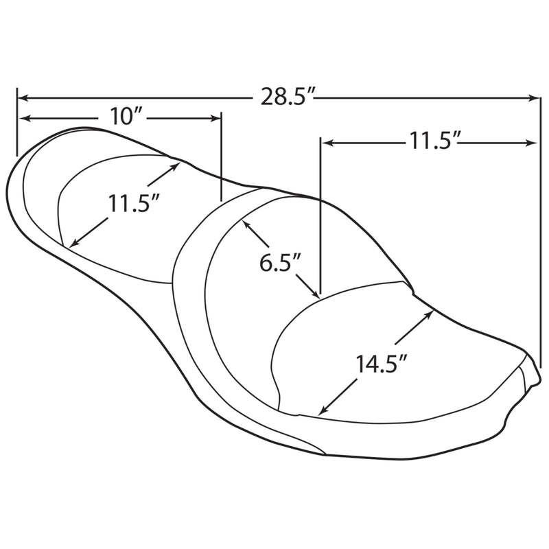 Drag Specialties 2-Up Double Bucket Vinyl Seat Double Bucket Seat Smooth FX FL - 0805-0122 For Harley Motorcycles 1966-1984