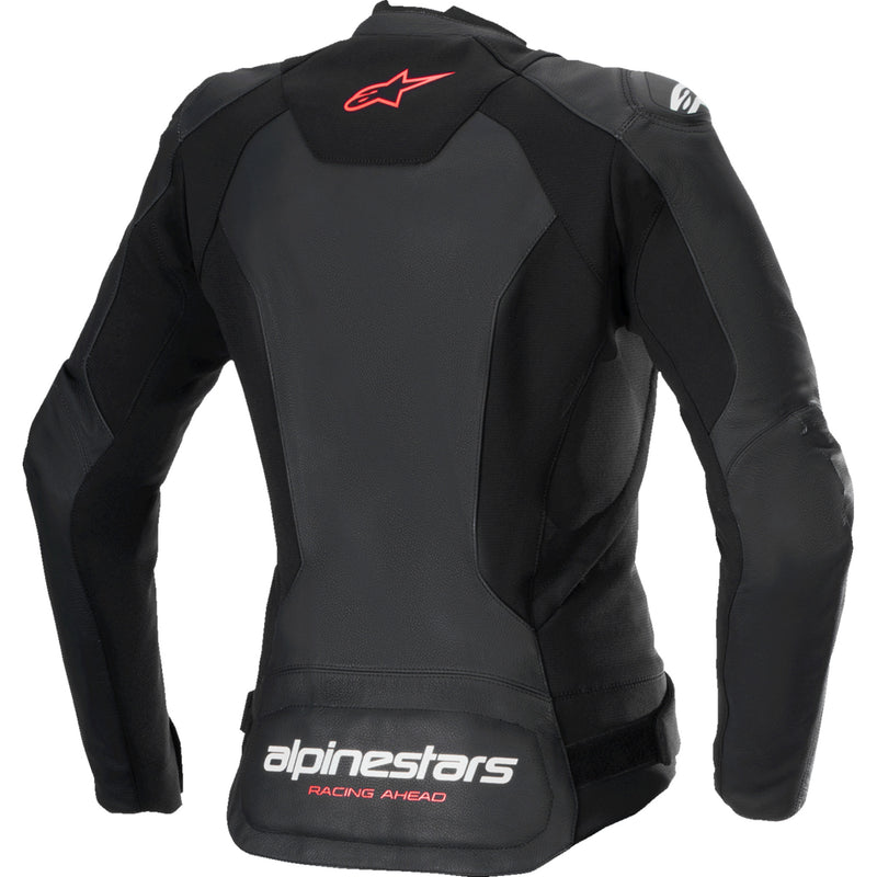 ALPINESTARS Stella Faster v3 Leather Jacket Black/White - Fluo/Coral US / EU