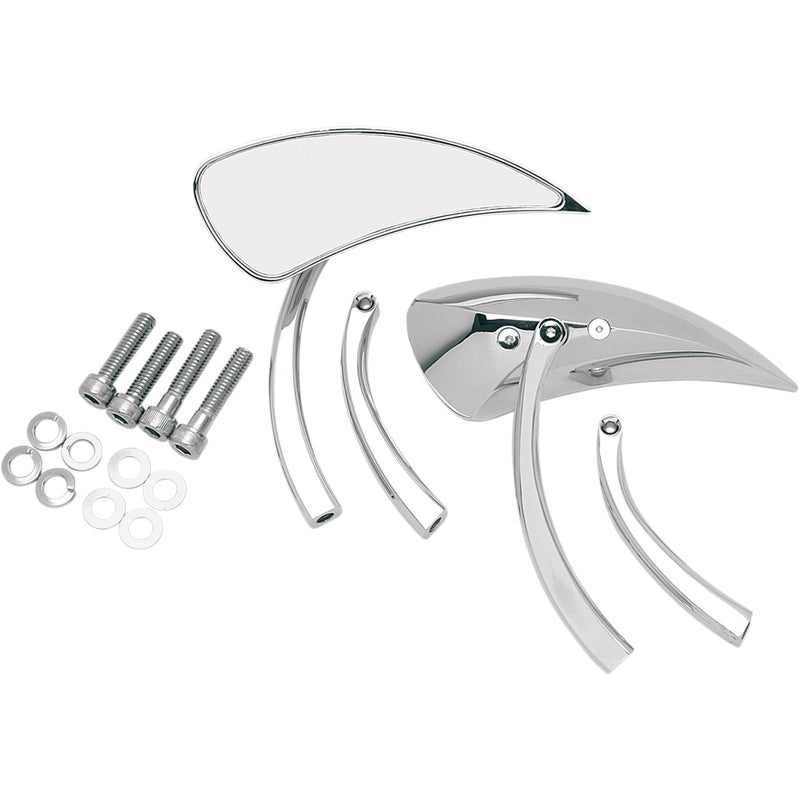 DRAG SPECIALTIES 0640-0082 Teardrop Mirrors Mirrors - Side View - Teardrop - Chrome - Right/Left - Pair