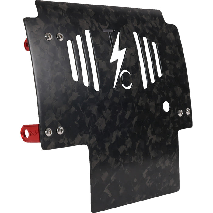 THRASHIN SUPPLY CO. 0506-2533 TSC-3035-2 Forged Carbon Fiber Skid Plate Skid Plate - Carbon Fiber/Forged - With Red Brackets - FLHX/FLTRX