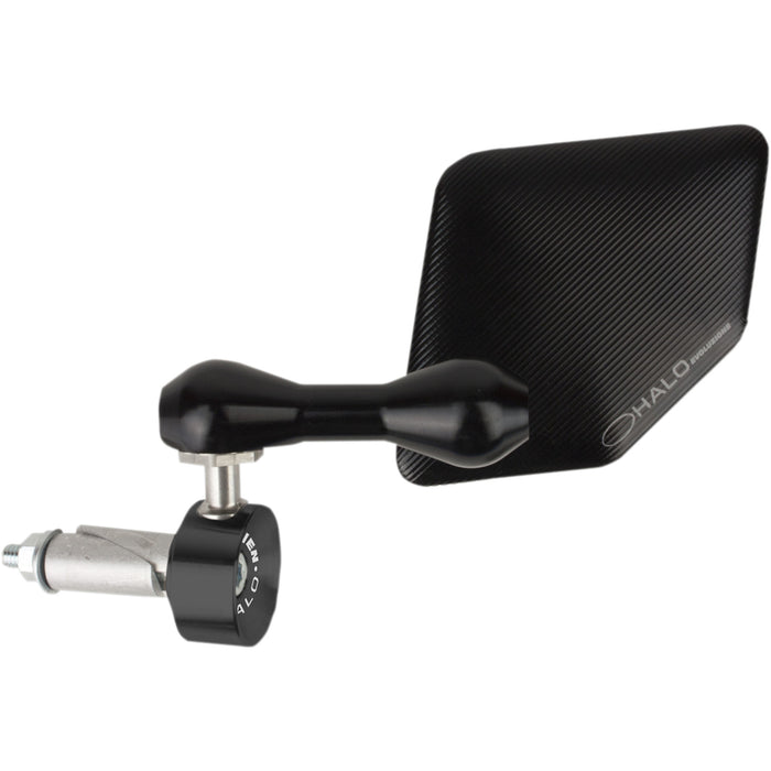 DRIVEN RACING 0640-1071 DHBML-BK Halo Stainless Steel Bar End Mirror Halo Mirror - Black - Left