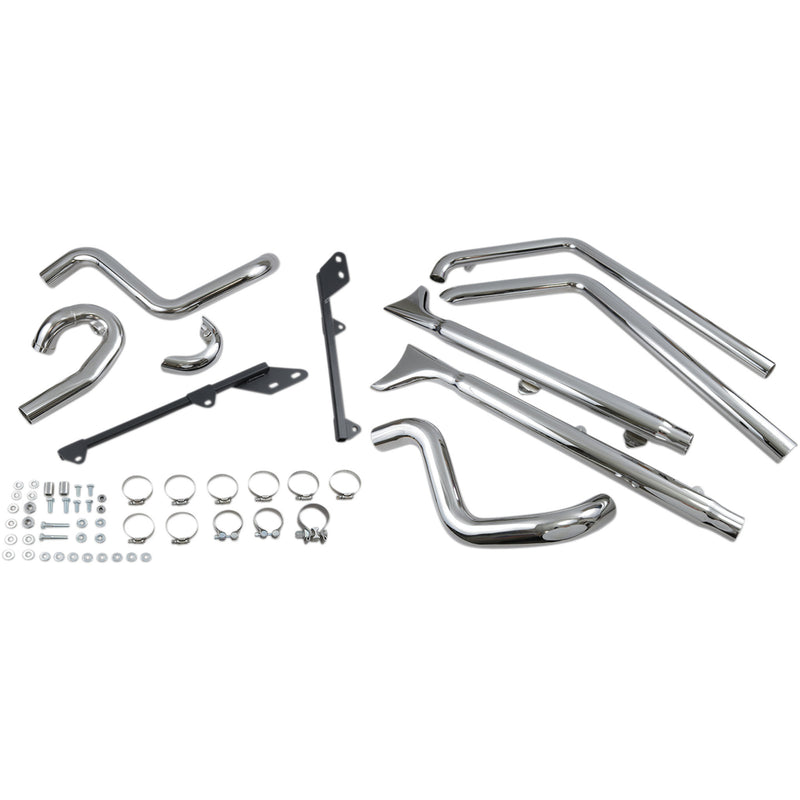 Bassani Xhaust Fishtail Duals 2-Into-2 Exhaust System - 1S66E-33 For Harley Softail 1989-2017