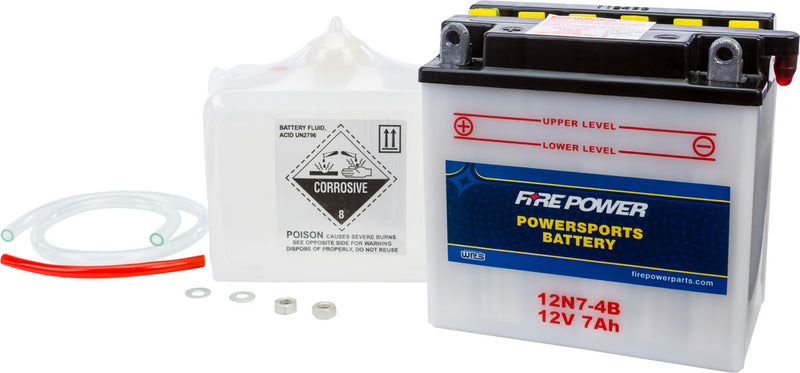 Fire Power Battery W Acid 12V - 12N7-4B Triumph Daytona 650 2005