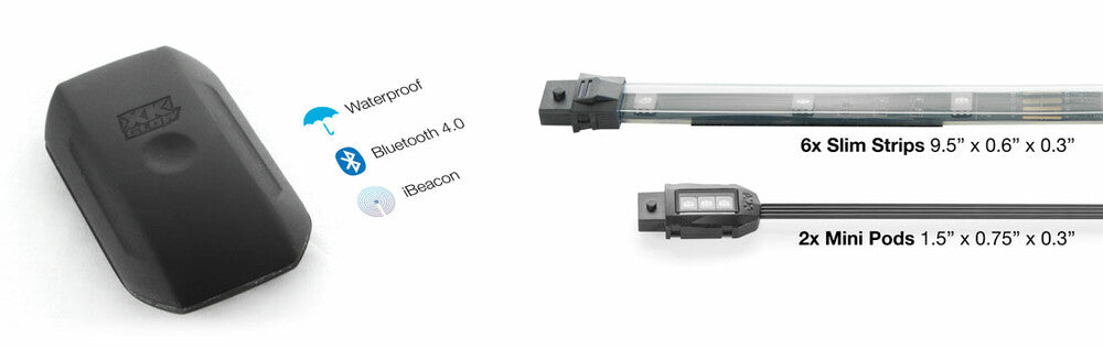 Xk Glow 653-0009 KS-MOTO-MINI MINI ACCENT LIGHT APP KIT 8PC